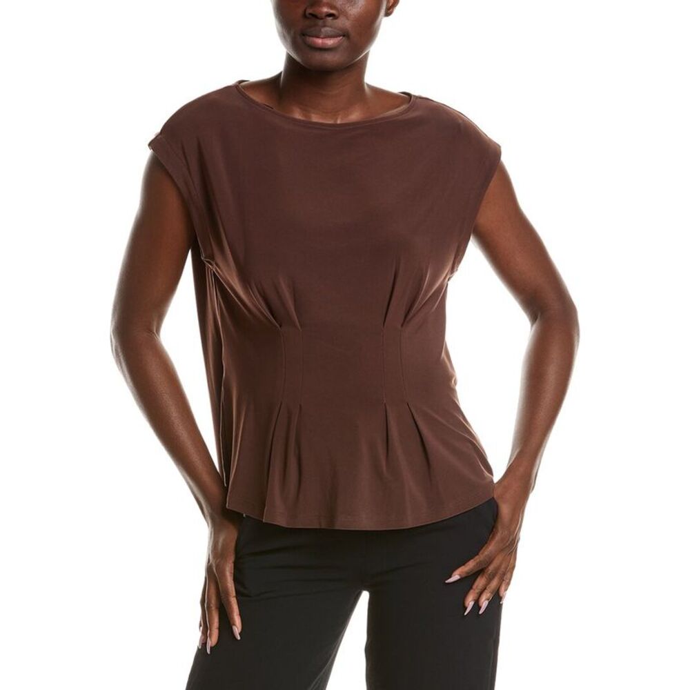 Anne Klein Womens  Extended Shoulder Top, Brown